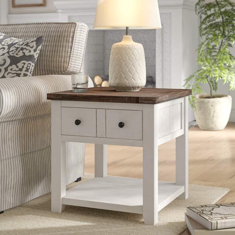 Gracie Oaks Westhoff Solid Wood End Table with Storage & Reviews